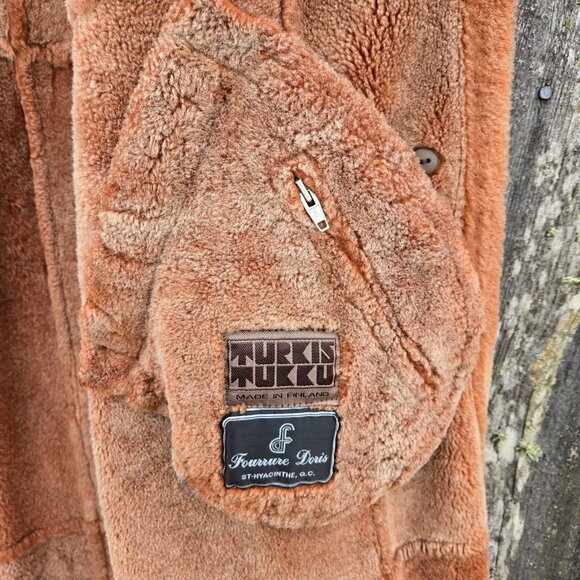 Vintage Turkis Tukku Penny Lane Shearling Sheepskin Coat Womens L Full Length - Picture 12 of 14